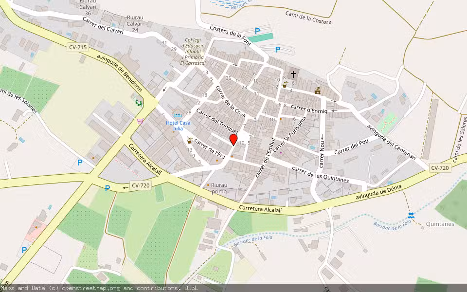 Mapa de Subasta Inmueble (Vivienda) en Parcent, Alicante/Alacant