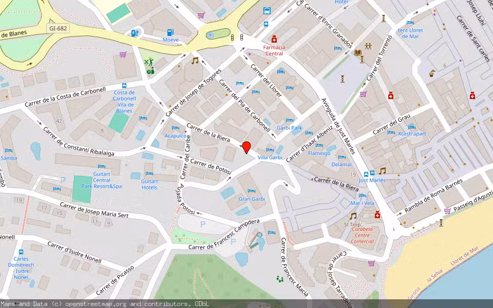 Mapa de Subasta Inmueble (Local comercial) en Lloret De Mar, Girona