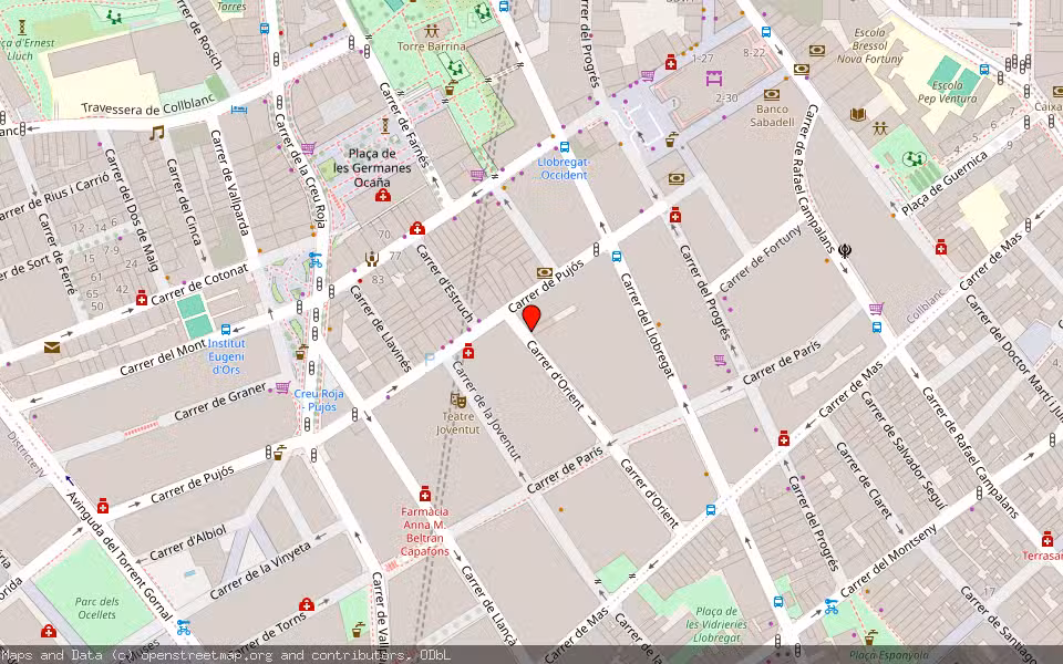 Mapa de Subasta Inmueble (Local comercial) en Hospitalet De Llobregat, Barcelona