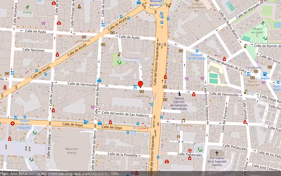 Mapa de Subasta Inmueble (Garaje) en Madrid