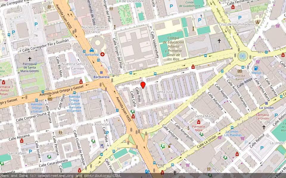 Mapa de Subasta Inmueble (Vivienda) en Malaga, Málaga
