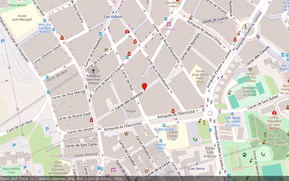Mapa de Subasta Inmueble (Vivienda) en L'hospitalet De Llobregat, Barcelona