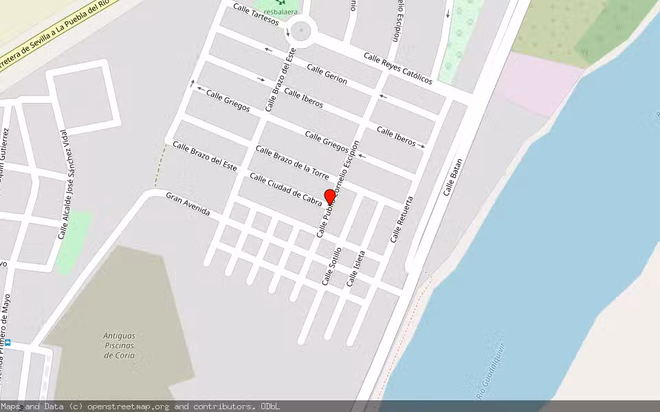Mapa de Subasta Inmueble (Garaje) en Coria Del Rio, Sevilla