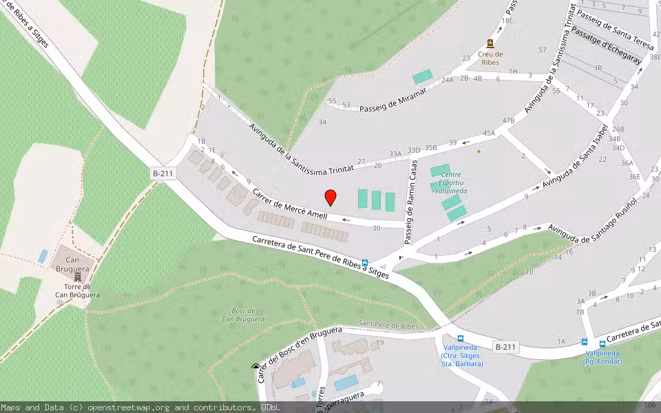 Mapa de Subasta Inmueble (Garaje) en Sant Pere De Ribes, Barcelona
