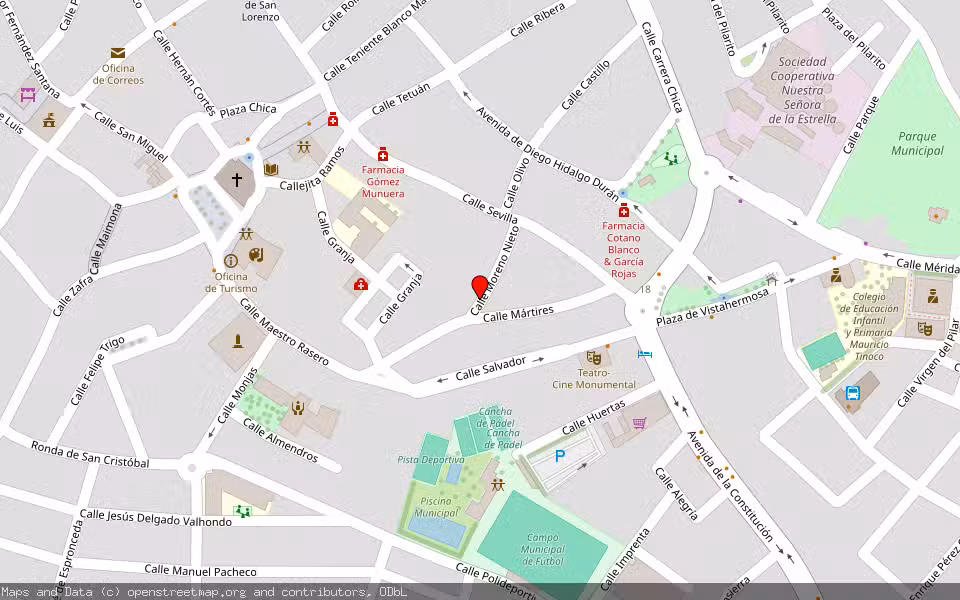 Mapa de Subasta Inmueble (Vivienda) en Zafra, Badajoz