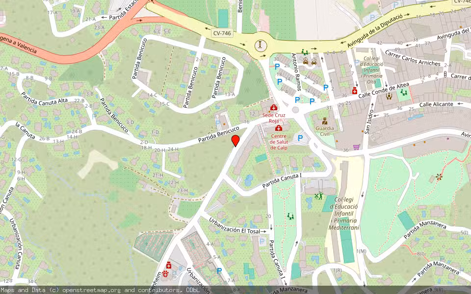 Mapa de Subasta Inmueble (Garaje) en Calp, Alicante/Alacant