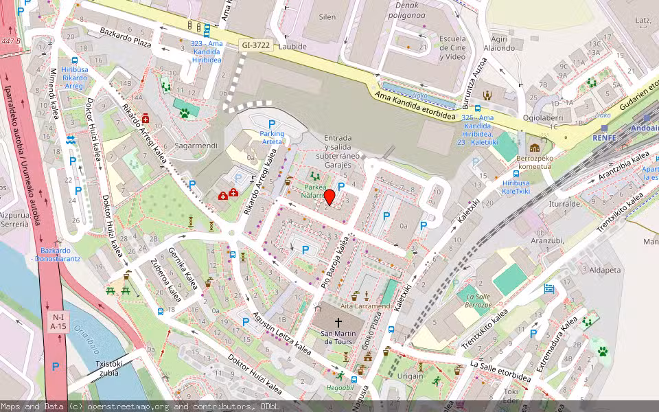 Mapa de Subasta Inmueble (Local comercial) en Andoain, Gipuzkoa