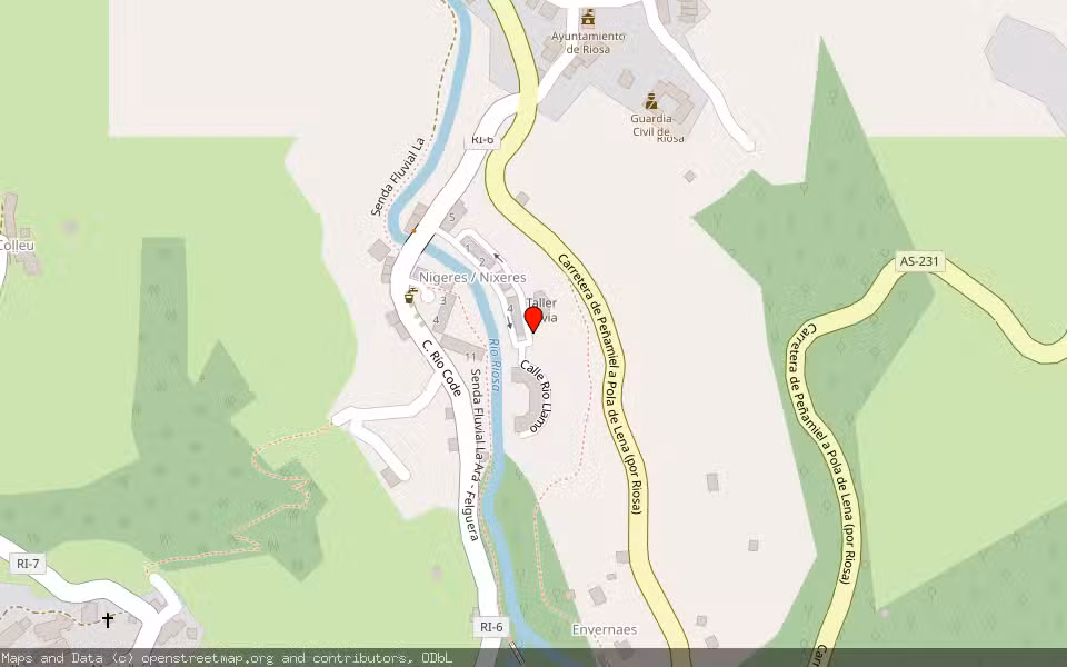 Mapa de Subasta Inmueble (Vivienda) en Riosa, Asturias