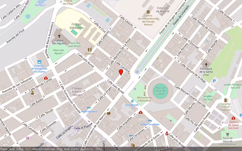 Mapa de Subasta Inmueble (Garaje) en Linares, Jaén