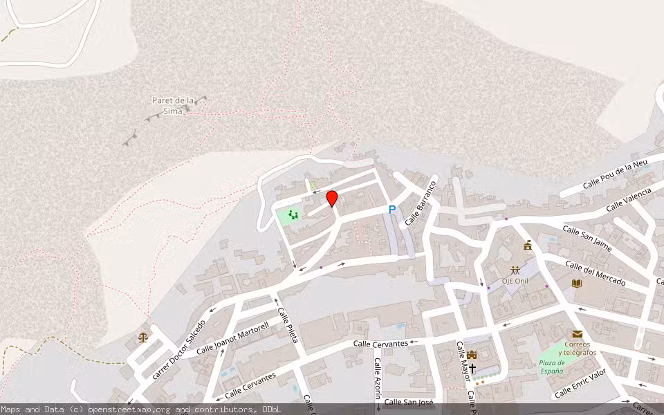 Mapa de Subasta Inmueble (Vivienda) en Onil, Alicante/Alacant