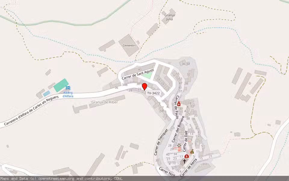 Mapa de Subasta Inmueble (Vivienda) en Alfara De Carles, Tarragona