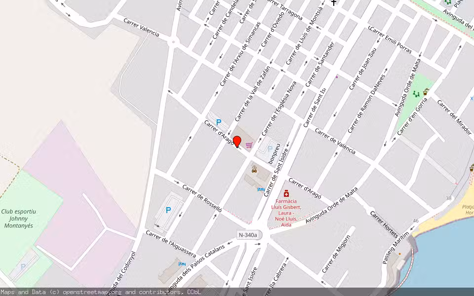 Mapa de Subasta Inmueble (Local comercial) en La Rapita, Tarragona