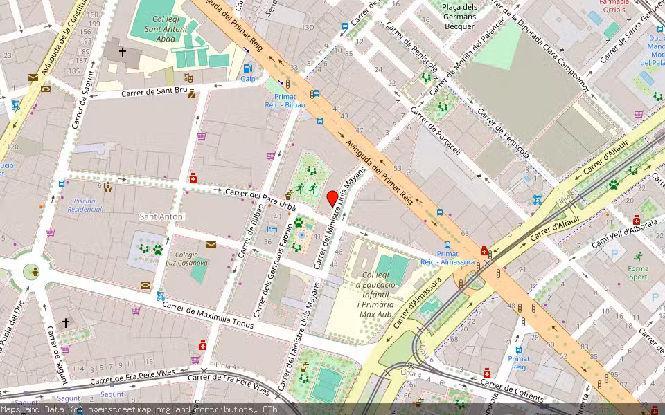 Mapa de Subasta Inmueble (Vivienda) en Valencia, Valencia/València