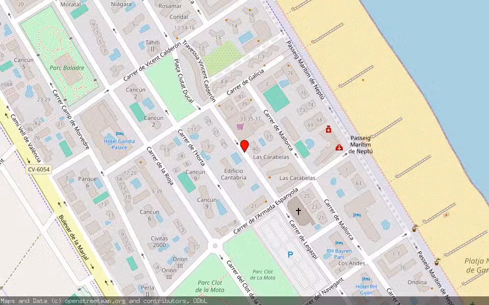 Mapa de Subasta Inmueble (Local comercial) en Gandia, Valencia/València