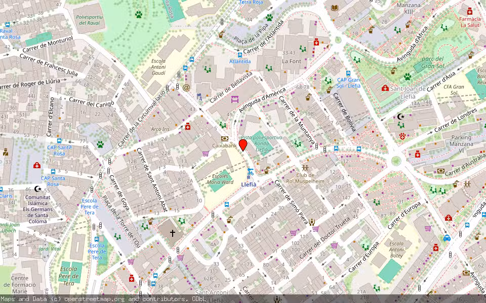 Mapa de Subasta Inmueble (Vivienda) en Badalona, Barcelona