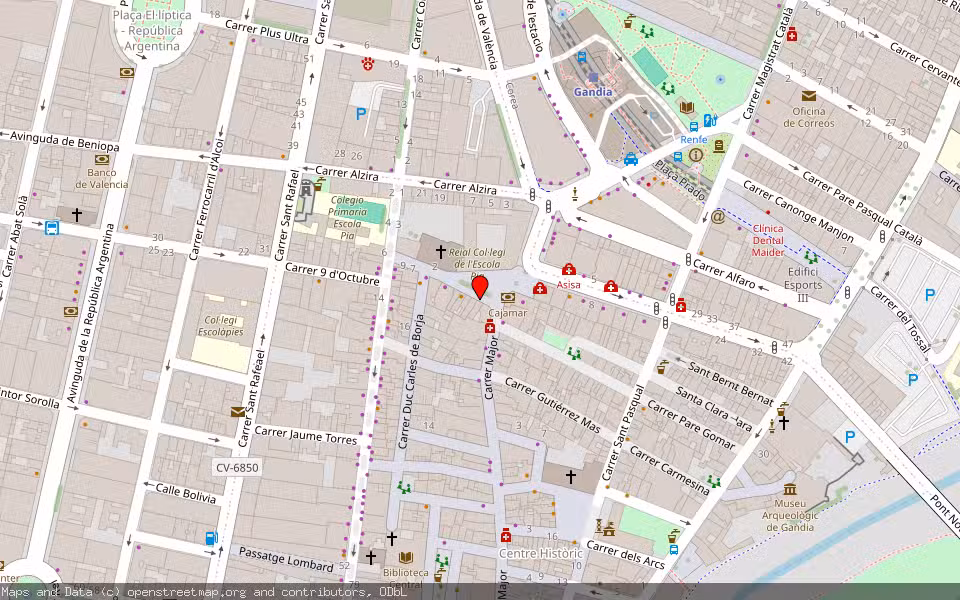 Mapa de Subasta Inmueble (Local comercial) en Gandia, Valencia/València
