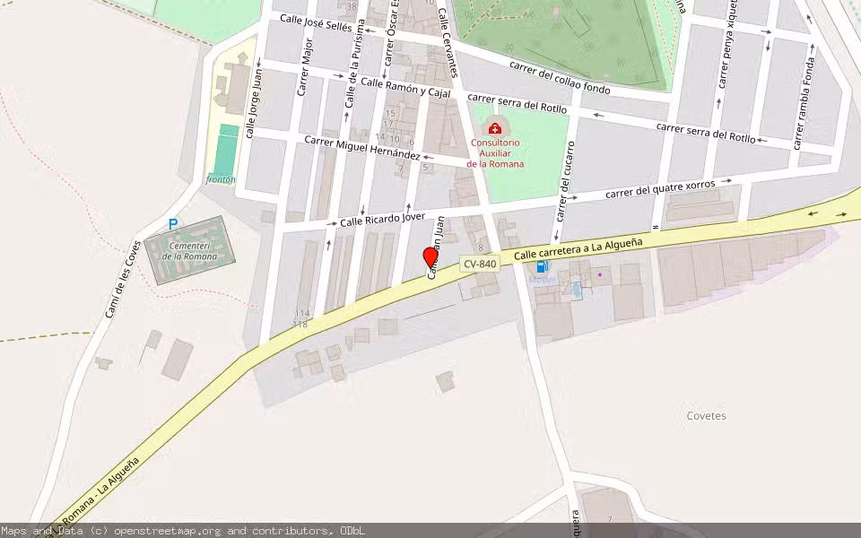 Mapa de Subasta Inmueble (Finca rústica) en La Romana, Alicante/Alacant