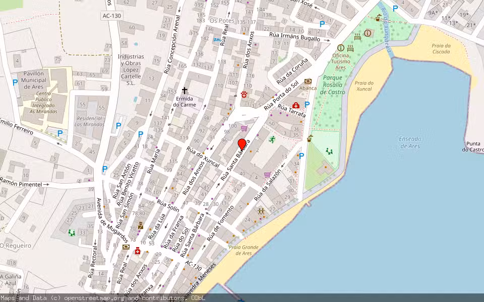 Mapa de Subasta Inmueble (Vivienda) en Ares, A Coruña