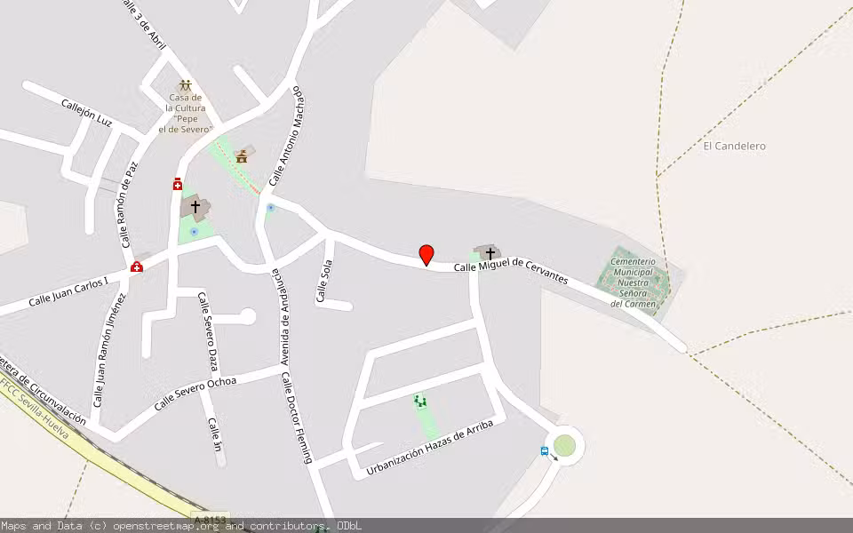 Mapa de Subasta Inmueble (Vivienda) en Carrion De Los Cespedes, Sevilla