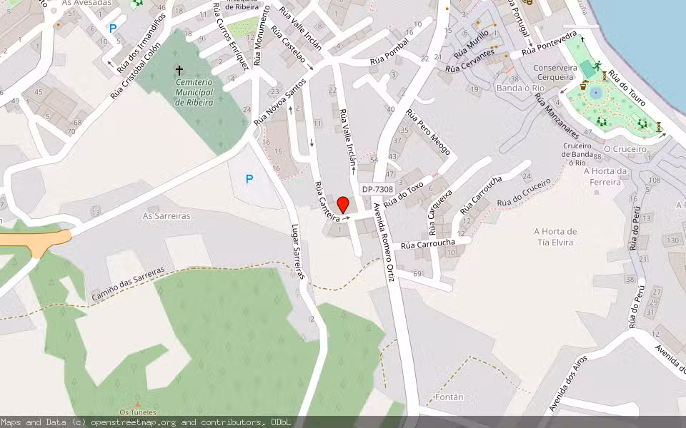 Mapa de Subasta Inmueble (Vivienda) en Ribeira, A Coruña