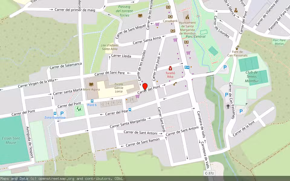 Mapa de Subasta Inmueble (Garaje) en Santa Margarida Montbui, Barcelona