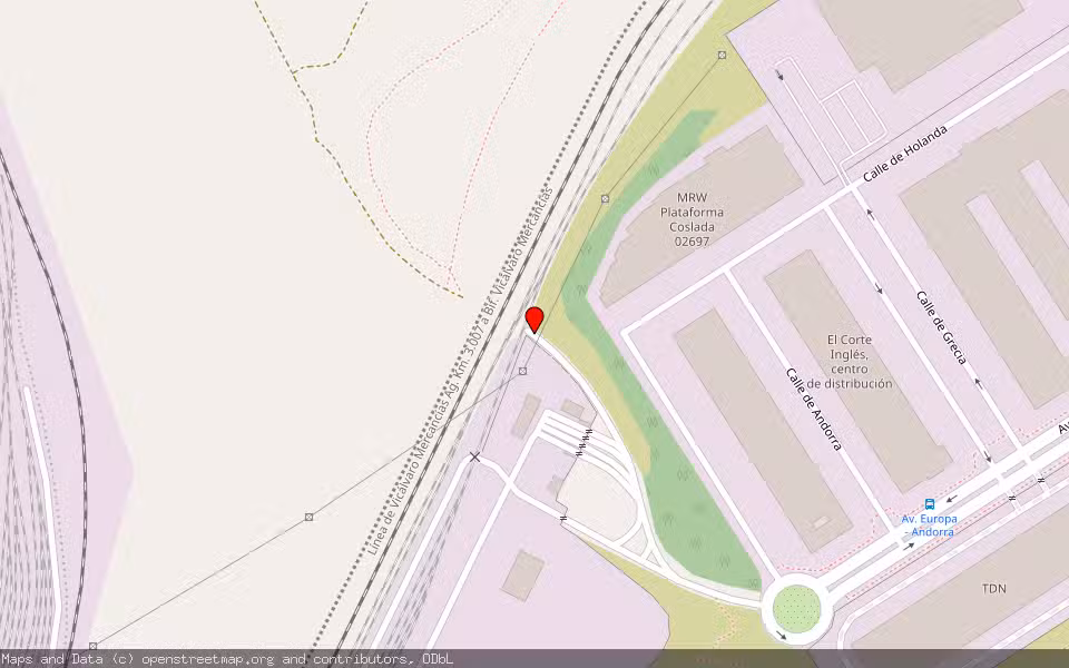 Mapa de Subasta Inmueble (Nave industrial) en Coslada, Madrid