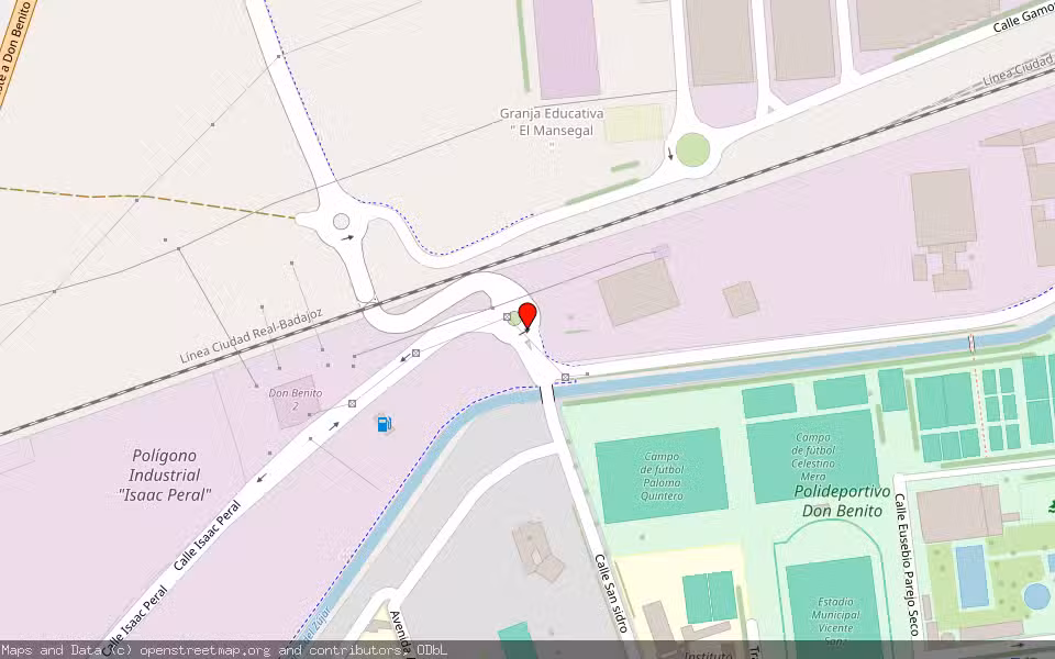 Mapa de Subasta Inmueble (Nave industrial) en Don Benito, Badajoz