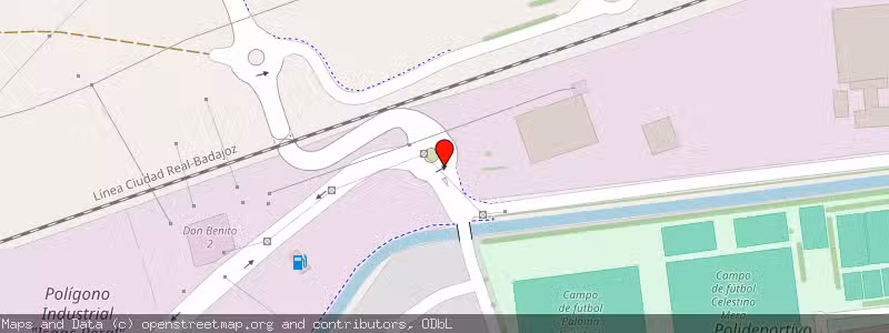 Mapa de Subasta de Inmueble (Nave industrial) en Don Benito, Badajoz 