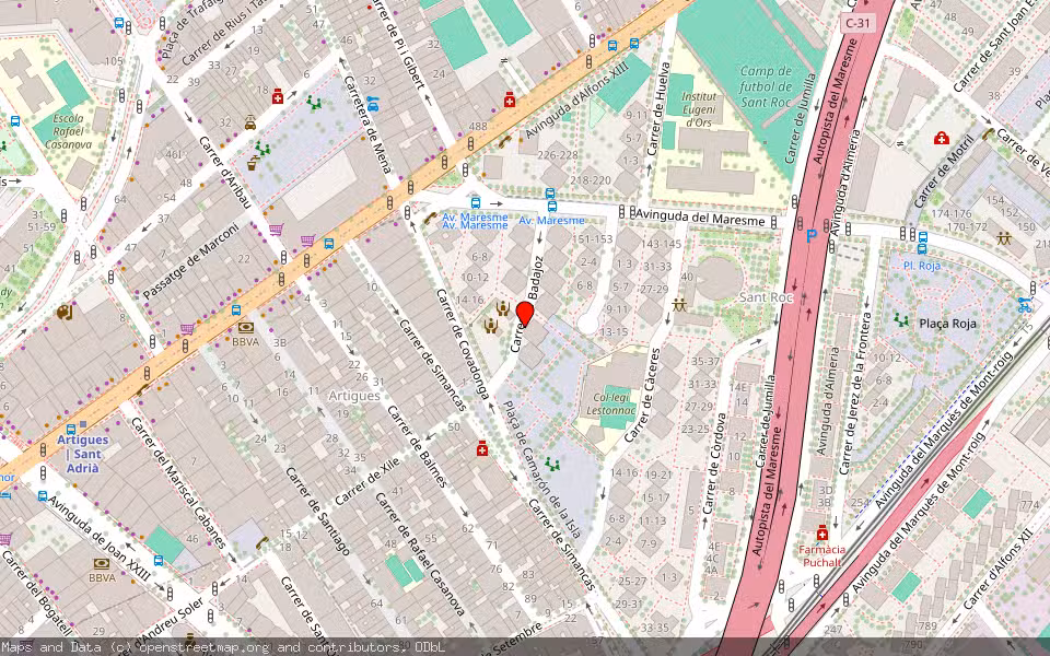 Mapa de Subasta Inmueble (Vivienda) en Badalona, Barcelona