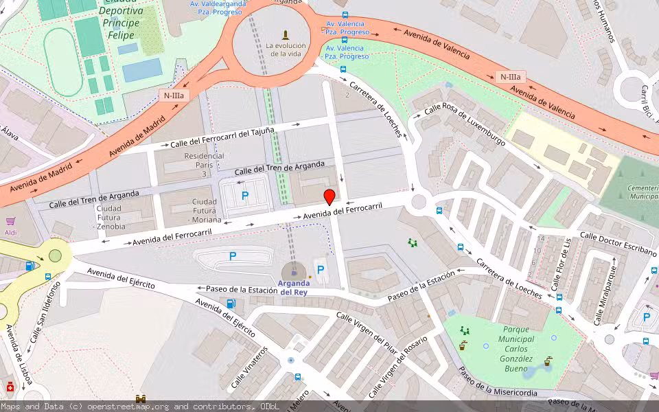 Mapa de Subasta Inmueble (Vivienda) en Arganda, Madrid