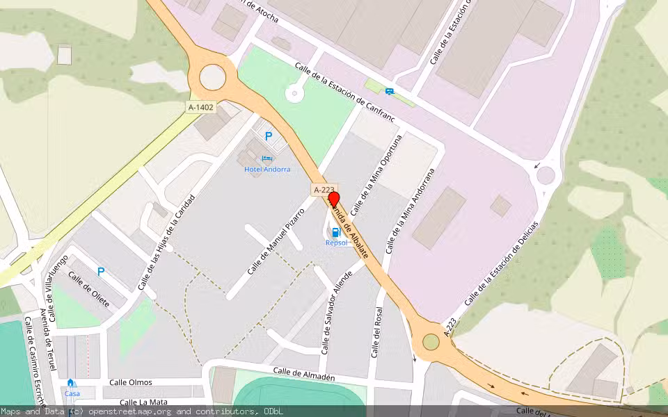 Mapa de Subasta Inmueble (Nave industrial) en Andorra, Teruel