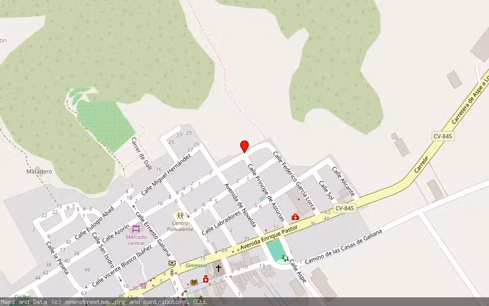 Mapa de Subasta Inmueble (Vivienda) en Hondon De Los Frailes, Alicante/Alacant