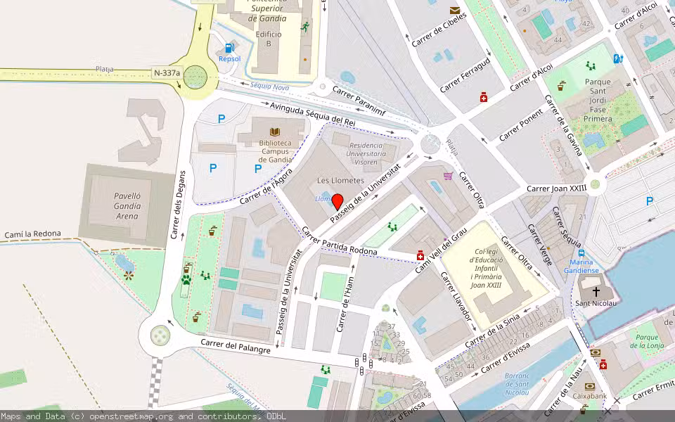 Mapa de Subasta Inmueble (Vivienda) en Gandía, Valencia/València