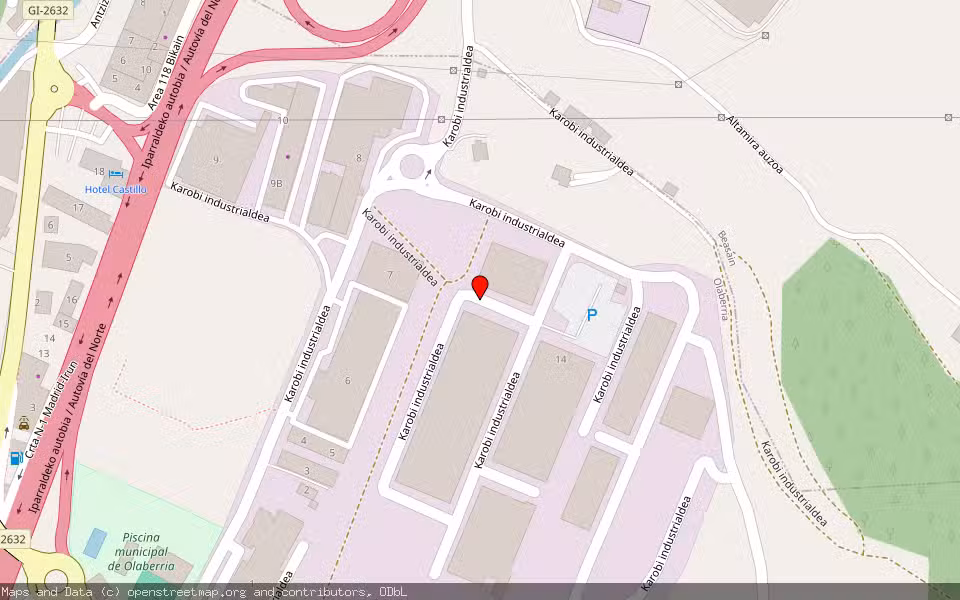 Mapa de Subasta Inmueble (Nave industrial) en Olaberria, Gipuzkoa
