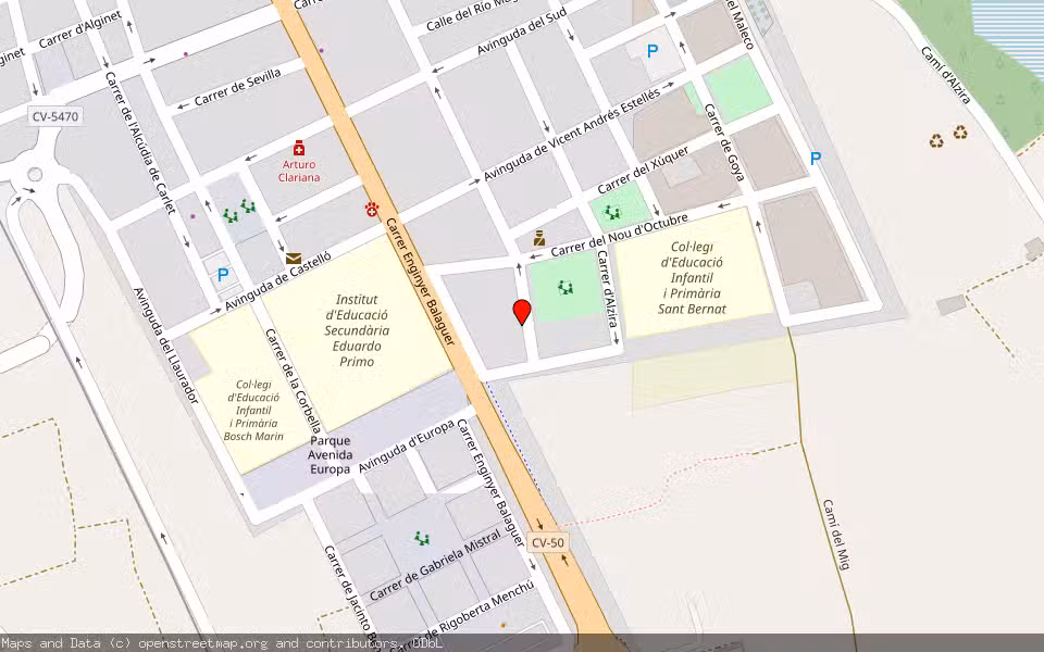 Mapa de Subasta Inmueble (Garaje) en Carlet, Valencia/València