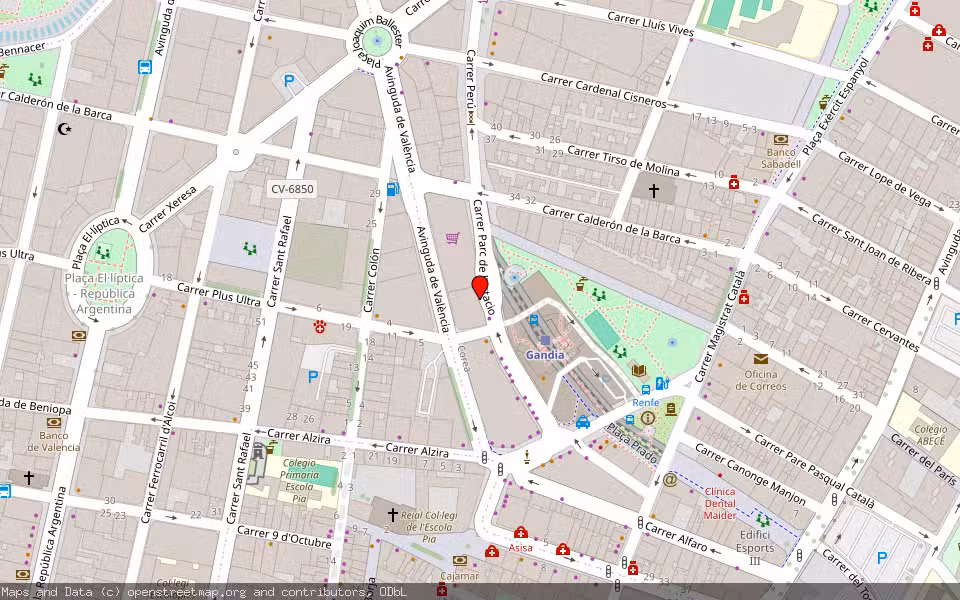 Mapa de Subasta Inmueble (Vivienda) en Gandia, Valencia/València