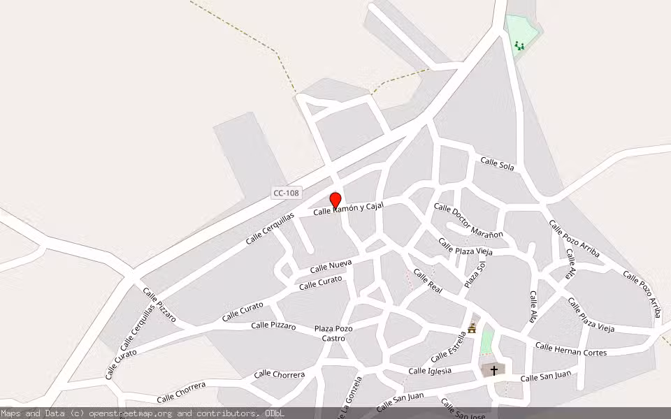 Mapa de Subasta Inmueble (Vivienda) en Ibahernando, Cáceres