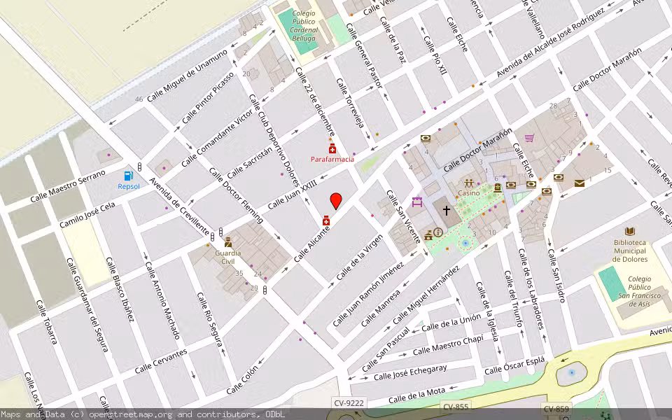 Mapa de Subasta Inmueble (Garaje) en Dolores, Alicante/Alacant
