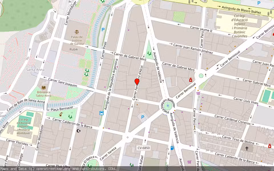 Mapa de Subasta Inmueble (Vivienda) en Gandía, Valencia/València