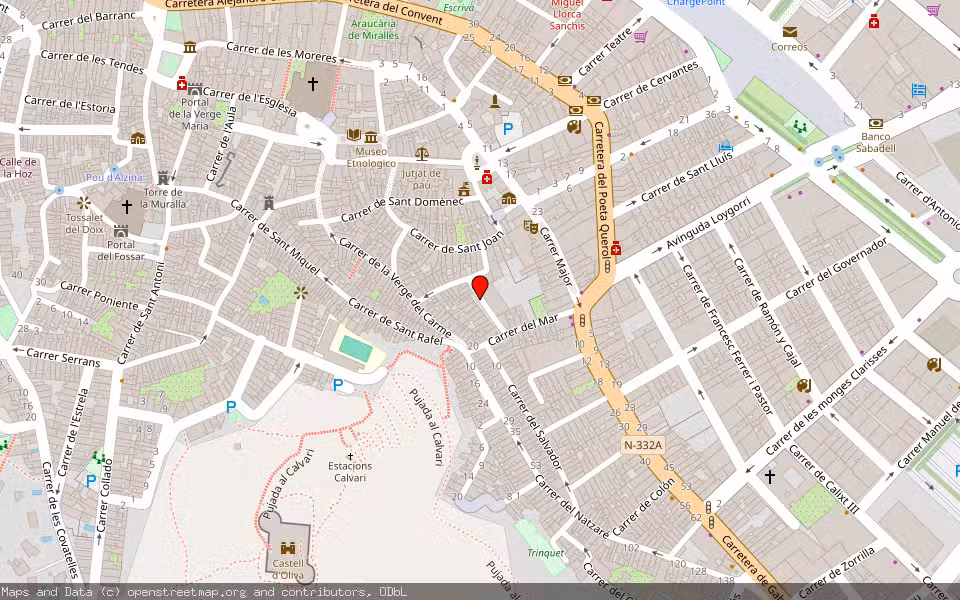 Mapa de Subasta Inmueble (Vivienda) en Oliva, Valencia/València