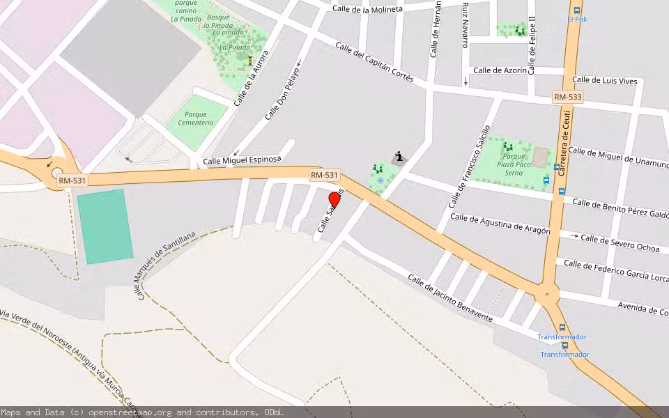 Mapa de Subasta Inmueble (Vivienda) en Alguazas, Murcia