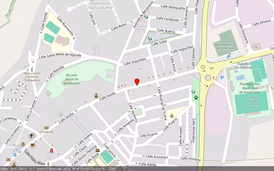 Mapa de Subasta Inmueble (Solar) en Aznalcazar, Sevilla