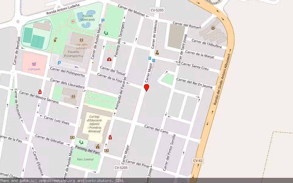 Mapa de Subasta Inmueble (Garaje) en Almussafes, Valencia/València