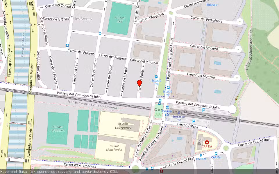 Mapa de Subasta Inmueble (Garaje) en Terrassa, Barcelona