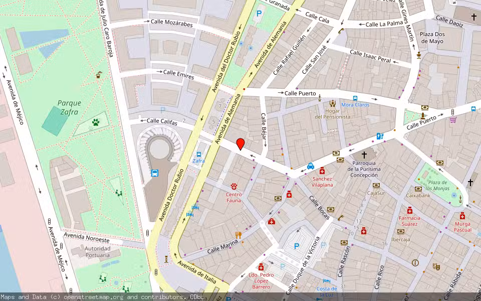 Mapa de Subasta Inmueble (Garaje) en Huelva