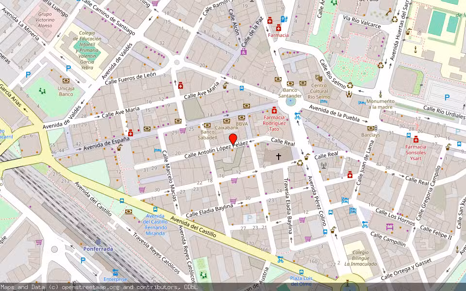 Mapa de Subasta Inmueble (Local comercial) en Ponferrada, León
