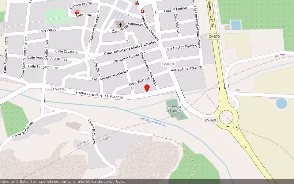 Mapa de Subasta Inmueble (Vivienda) en Benferri, Alicante/Alacant