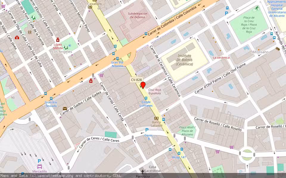 Mapa de Subasta Inmueble (Garaje) en Alicante, Alicante/Alacant