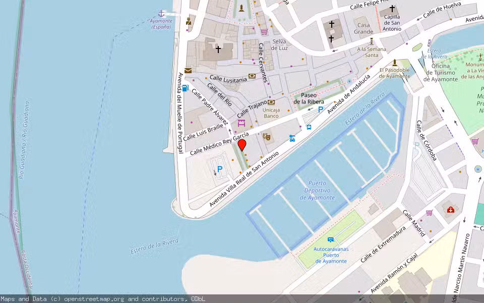 Mapa de Subasta Inmueble (Garaje) en Ayamonte, Huelva