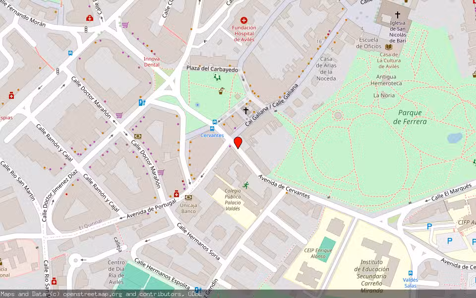 Mapa de Subasta Inmueble (Local comercial) en Aviles, Asturias